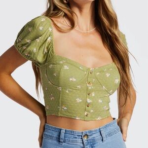 Billabong Green Corset Style Top